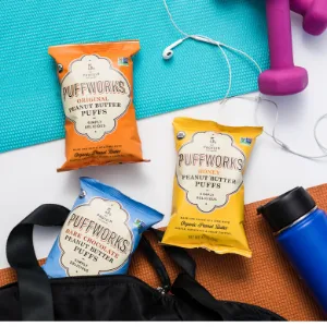 Puffworks Chocolate Organic Peanut Butter Puffs - Pack Of 3 - Plant-Based Protein