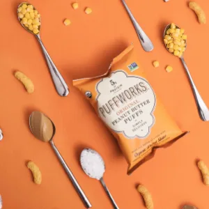 Puffworks Chocolate Organic Peanut Butter Puffs - Pack Of 3 - Simple Ingredients
