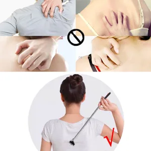 Anself Back Scraper Telescopic Stick Massager Compact 5-Way Extendable from 20 68 cm for Home Travel and Office Black - product information 3
