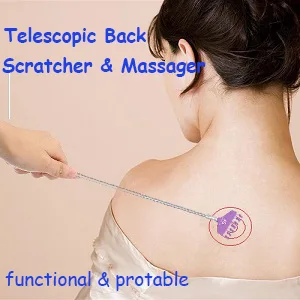 Anself Back Scraper Telescopic Stick Massager Compact 5-Way Extendable from 20 68 cm for Home Travel and Office Black - product information 7