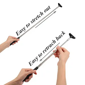 Anself Back Scraper Telescopic Stick Massager Compact 5-Way Extendable from 20 68 cm for Home Travel and Office Black - product information 8