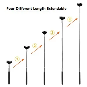 Anself Back Scraper Telescopic Stick Massager Compact 5-Way Extendable from 20 68 cm for Home Travel and Office Black - product information 9