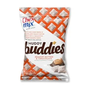 Chex Mix Muddy Buddies, Peanut Butter and Chocolate Snack Mix, 7 oz (Pack of 10) Peanut Butter & Chocolate - product information 1