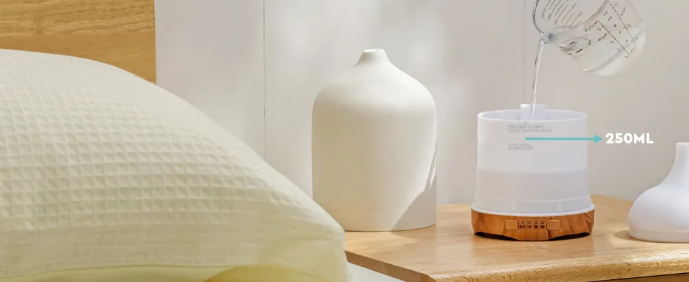 Baffect Diffuser Ceramic 250ML Aromatherapy Diffuser with Night Light Electric Room Fragrance with Timer and 3 Mist Modes for Christmas - diffuser diffuser weiß aroma diffuser diffuser ätherische öle aroma diffuser keramik duftöl diffuser