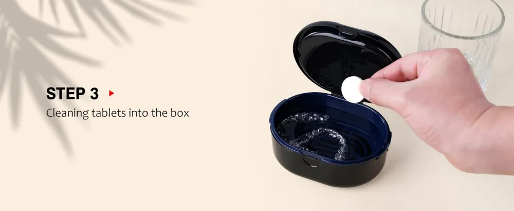 Lammcou braces portable protes container bite dose denture container box with mirror & tool for tooth rail braces braces sports mouth protection protes cleaning & storage - Zahnspangen Dose