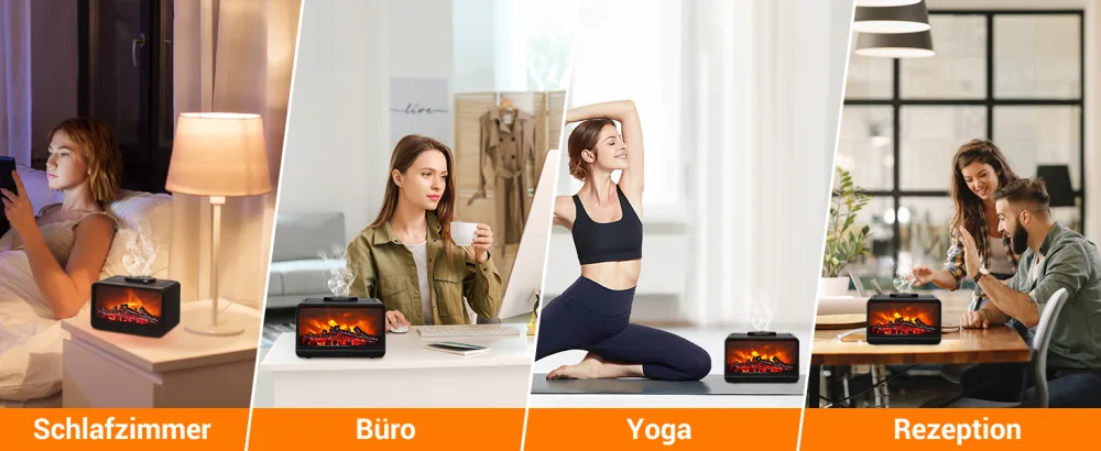 Yunyoda aroma diffuser with flames effect 300ml diffuser essential oils humidifier fragrance oil diffuse aromatherapy with 3 brightness & waterless automatic shutdown for home office or yoga - ASAKUKI 500ml Aroma Diffuser, Ultraschall Aromatherapie Diffuser für Ätherische Öle