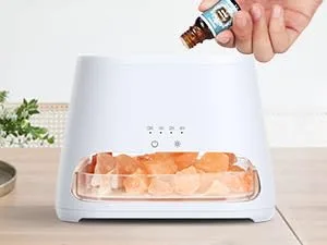 Salking 2-in-1 aroma diffuser & salt range Pakistan light flame effect diffuser for essential oils diffuser cool fog humidifier with 3-brightness 150ml white - product information 10