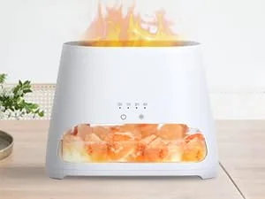Salking 2-in-1 aroma diffuser & salt range Pakistan light flame effect diffuser for essential oils diffuser cool fog humidifier with 3-brightness 150ml white - product information 11