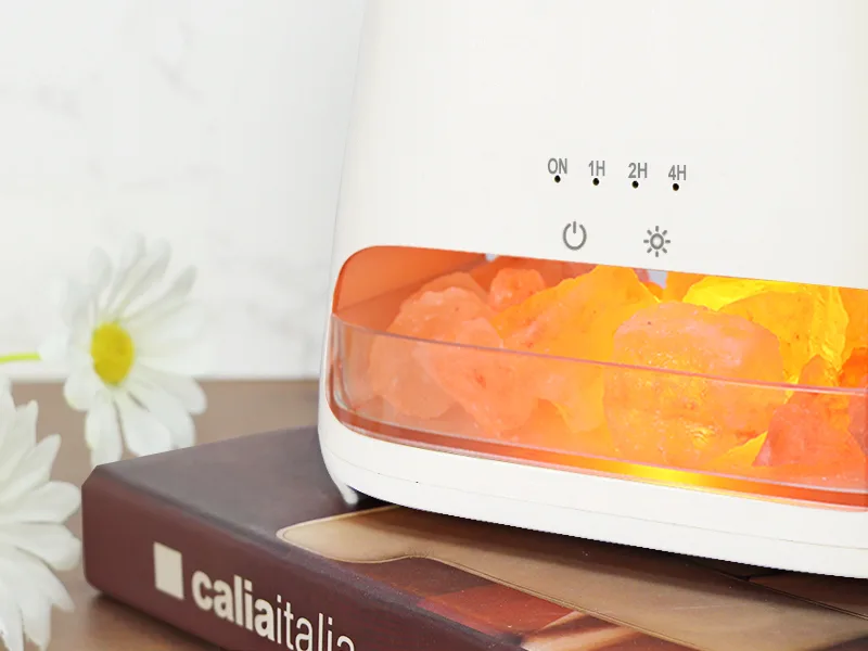 Salking 2-in-1 aroma diffuser & salt range Pakistan light flame effect diffuser for essential oils diffuser cool fog humidifier with 3-brightness 150ml white - product information 6