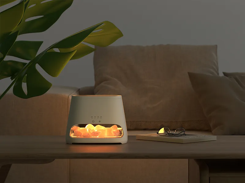 Salking 2-in-1 aroma diffuser & salt range Pakistan light flame effect diffuser for essential oils diffuser cool fog humidifier with 3-brightness 150ml white - product information 7