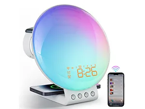 DEKALA LIGHTWACKE Daily light alarms sunrise and sunset simulation bedside lamp with wireless 15W loading touch and app control compatible with Alexa- intelligent (app control) - product information 7