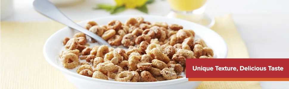 Cheerios Oat Crunch - Oats & Honey Breakfast Cereal - 24 Oz. - Cheerios Oat Crunch breakfast cereal served in a while bowl with milk.