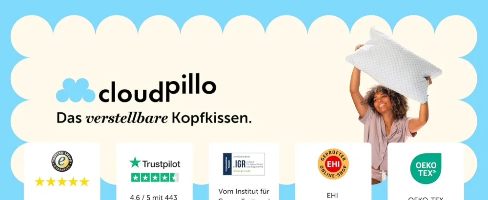 Cloudpillo Premium Memory Foam pillow - height -adjustable pillow 40x80cm tender & breathable - orthopedic pillow to support head neck & back - relaxed sleeping comfort 40x80cm 1 - cloudpillo