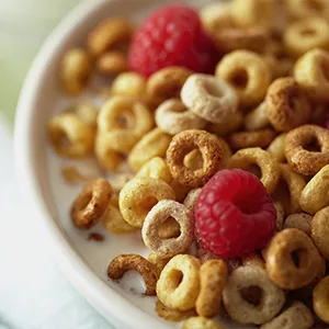 Multi Grain Cheerios Breakfast Cereal - Multi Grain - 18 Oz. - Gluten Free Multi Grain Cheerios breakfast cereal served in a white bowl.
