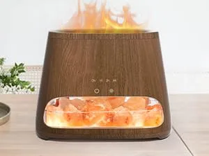 Salking 2-in-1 aroma diffuser & salt range Pakistan light flame effect diffuser for essential oils diffuser cool fog humidifier with 3-brightness 150ml dark wood - product information 10