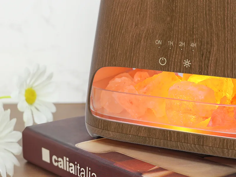 Salking 2-in-1 aroma diffuser & salt range Pakistan light flame effect diffuser for essential oils diffuser cool fog humidifier with 3-brightness 150ml dark wood - product information 5