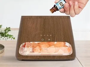 Salking 2-in-1 aroma diffuser & salt range Pakistan light flame effect diffuser for essential oils diffuser cool fog humidifier with 3-brightness 150ml dark wood - product information 9