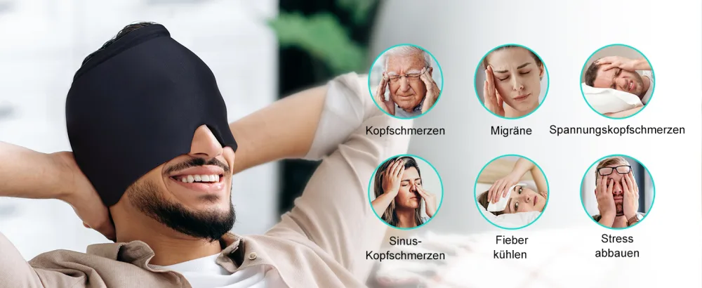 Migraine mask migraine cap migraine relief cap headache relief has cool mask cool cap headache mask cold cap migraine cap cooling pads gel - useful