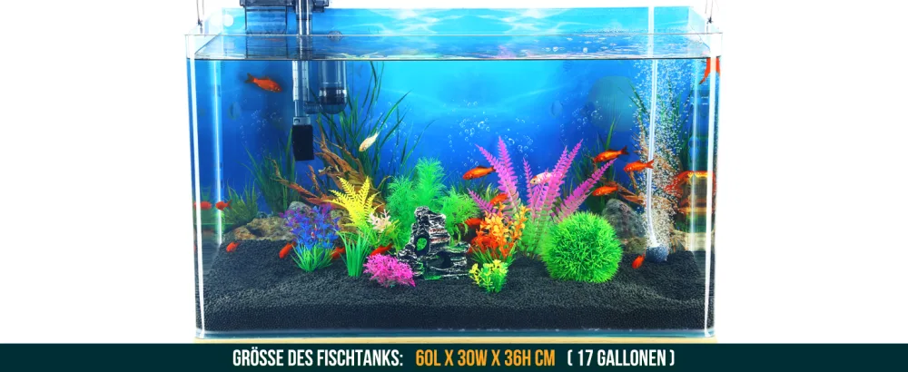 Borlech Aquarium Rock Decorations and Fish Tank Plastic Plants Decor Set 9 Pieces Green Rock Plants - Aquarium Baum Kunststoff Pflanzen Dekorationen