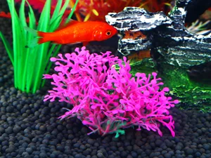 Borlech Aquarium Rock Decorations and Fish Tank Plastic Plants Decor Set 9 Pieces Green Rock Plants - Stabile Basis