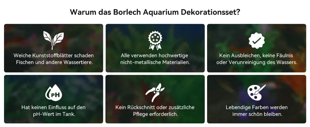 Borlech Aquarium Rock Decorations and Fish Tank Plastic Plants Decor Set 8 Pieces Pink Rock Plants - Aquarium Baum Kunststoff Pflanzen Dekorationen