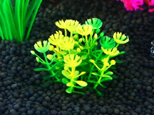 Borlech Aquarium Rock Decorations and Fish Tank Plastic Plants Decor Set 8 Pieces Pink Rock Plants - Stabile Basis