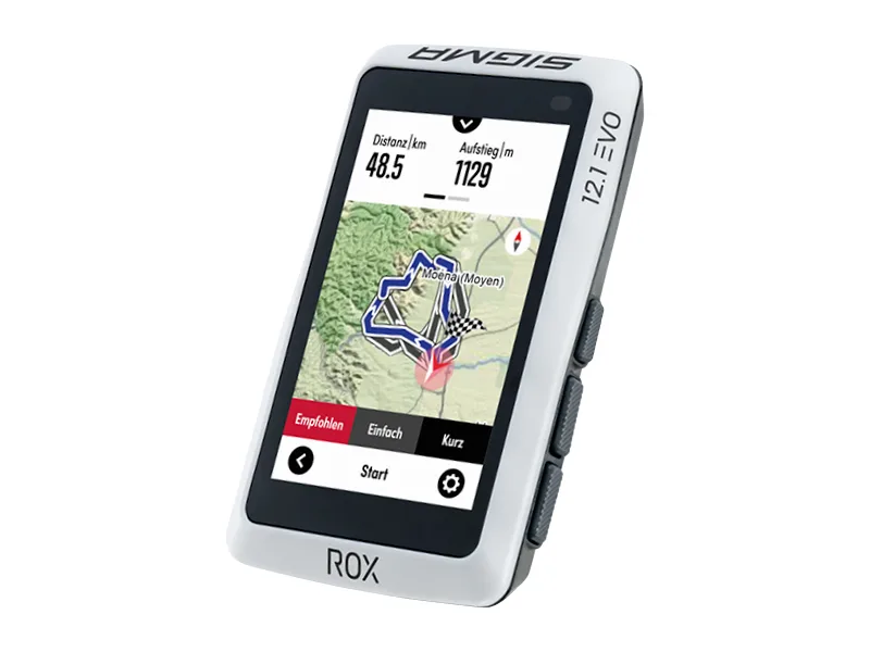 Sigma ROX 12.1 EVO Basic Set - White Bicycle Navigation System Europe Bluetooth GPS GLONASS Version 2 White - SIGMA ROX 12.1 EVO GPS BIKE COMPUTER