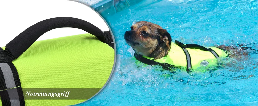 Vivaglory Ripstop Dogs Lifeguard For Small Medium Boat Dog Wallpage with improved buoyancy & visibility Cyan M: 53-63cm (chest circumference) Cyan - Strong Rescue Handle