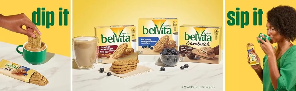 Belvita Breakfast Biscuits (4 Biscuits Per Pack) Cinnamon Brown Sugar 14.08 Oz (Pack of 8) - belvita breakfast bars 2021