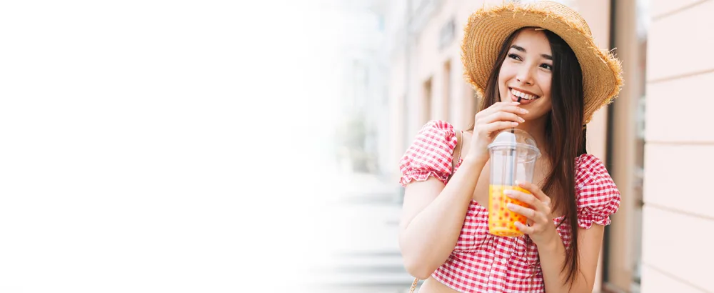 Bubble Tea Pearls PEACH 490 GRAMS Boba Fruit Pearls vegan gluten-free and more content - Bubble Tea