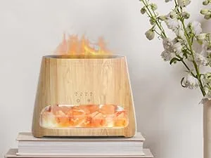 Salking 2-in-1 aroma diffuser & salt range Pakistan light flame effect Diffusor for essential oils diffuser cool fog humidifier with 3-brightness 150ml wood - product information 10
