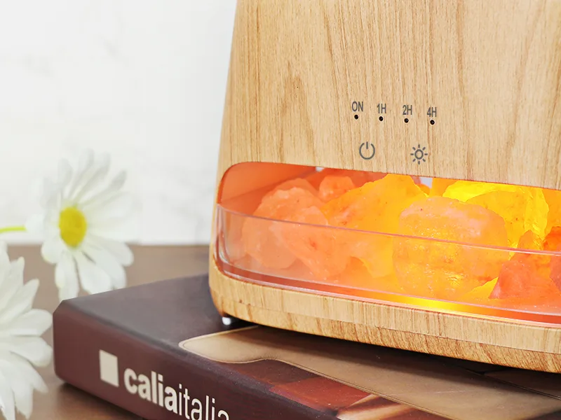 Salking 2-in-1 aroma diffuser & salt range Pakistan light flame effect Diffusor for essential oils diffuser cool fog humidifier with 3-brightness 150ml wood - product information 5