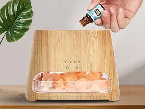 Salking 2-in-1 aroma diffuser & salt range Pakistan light flame effect Diffusor for essential oils diffuser cool fog humidifier with 3-brightness 150ml wood - product information 9