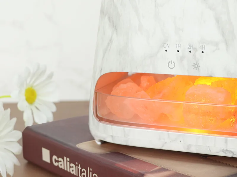 Salking 2-in-1 aroma diffuser & salt range Pakistan light flame effect diffuser for essential oils diffuser cool fog humidifier with 3-brightness 150ml marble - product information 5