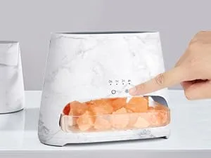 Salking 2-in-1 aroma diffuser & salt range Pakistan light flame effect diffuser for essential oils diffuser cool fog humidifier with 3-brightness 150ml marble - product information 8