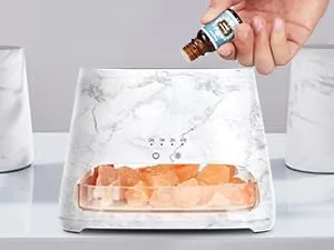 Salking 2-in-1 aroma diffuser & salt range Pakistan light flame effect diffuser for essential oils diffuser cool fog humidifier with 3-brightness 150ml marble - product information 9