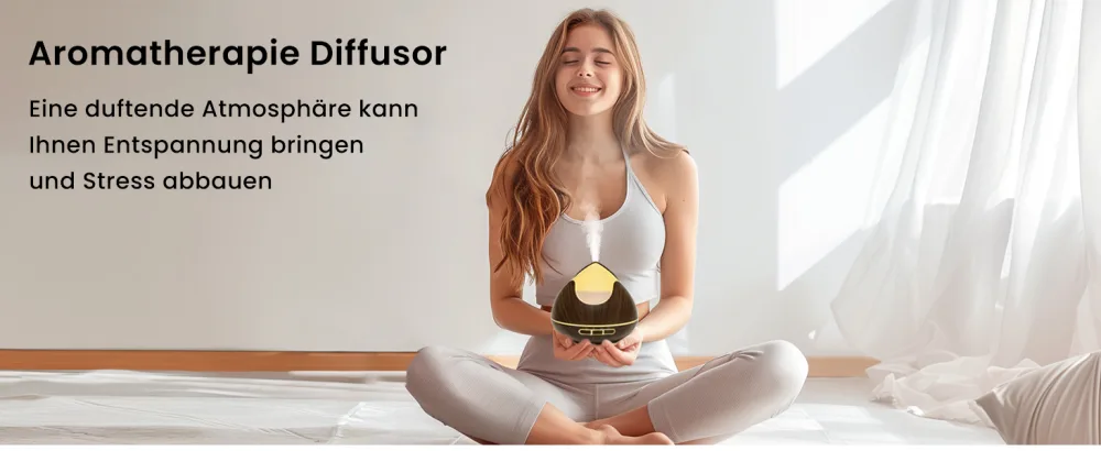 500ml aroma diffuser fragrance oil diffuser with 8 x10ml essential oils set 14 colors LED diffuser for fragrant humidifier diffuser with remote control BPA-free 4 timers auto-off brown - diffuser