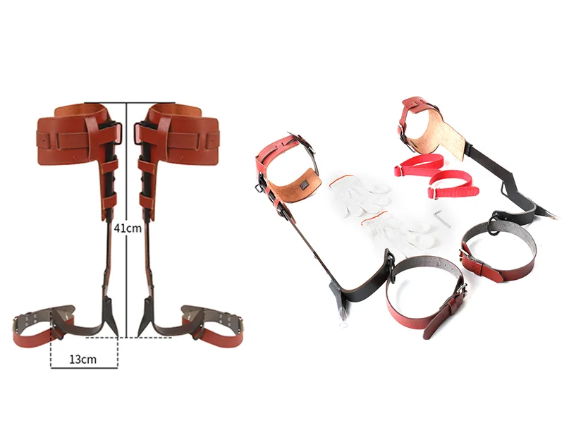 Lfhelper tree climbing equipment cowhide design climbing trees artifact climbing spike set 150kg/330lb tree crampons tree climbing tools widened and thickened for forest camping fruit picking - product information 3
