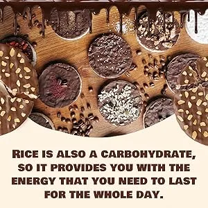 LIEBERS Thin Chocolate Rice Cakes Kosher Certified Dairy and Dairy Free Options Gluten Free Snack (Brittle Topped Milk Chocolate) - rice is also a carbohydrate, so it provides you with the energy that you need  for the whole day.