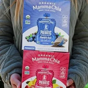 Mamma Chia Organic Prebiotic Squeeze Snack Blueberry Acai Pack of 24 Fiber-Rich Prebiotic Gut Support - product information 4