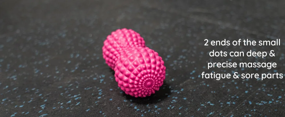 Seleware Peanut Massage Ball Peanut Double Lacrosse Massage Roller Ball for Back Neck Shoulder Spine Legs Hips Deep Tissue Peanut Roller Ball Trigger Point Muscle Massage Ball Pink - faszien