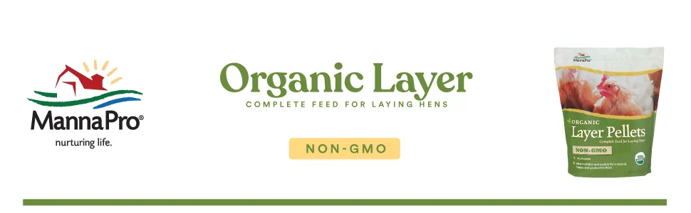 Manna Pro Layer Pellets for Chickens  Non-GMO & Organic High Protein Feed for Laying Hens - manna pro organic layer complete feed for laying hens nurturing life pellets non gmo