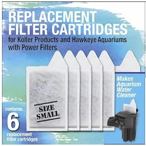 Koller Products Replacement Filter Cartridges - Small 6-Pack - aquarium filter cartridge