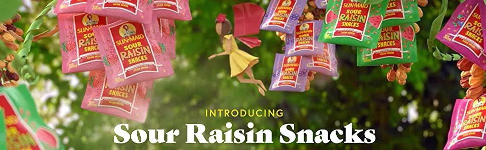 Sun-Maid Blue Raspberry Sour Raisin Snacks 0.7 OZ 7 CT (Pack of 3) - Sunmaid