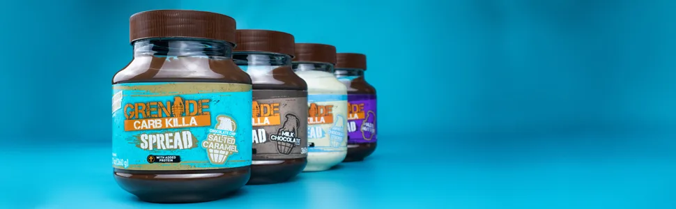 Grenade Carb Killa Protein Chocolate Spread High Protein Low Sugar Gluten Free No Stir Chocolate Chip Salted Caramel 12.7oz - All Spreads