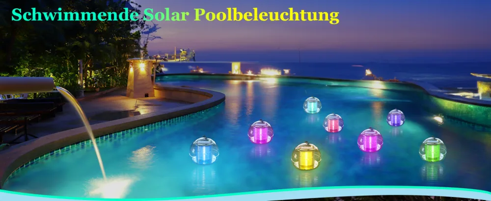 Linkax solar pool lighting floating lamps pond lighting pool accessories pool light water light solar lamp decoration for pool pond garden tree flowers (4 pieces) - Poolbeleuchtung Solar
