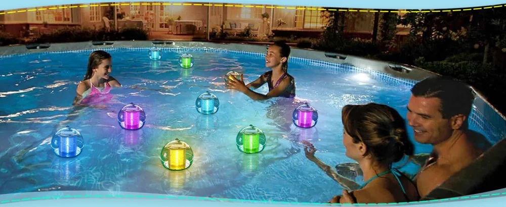 Linkax solar pool lighting floating lamps pond lighting pool accessories pool light water light solar lamp decoration for pool pond garden tree flowers (4 pieces) - Teichbeleuchtung