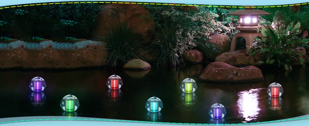 Linkax solar pool lighting floating lamps pond lighting pool accessories pool light water light solar lamp decoration for pool pond garden tree flowers (4 pieces) - Teichbeleuchtung