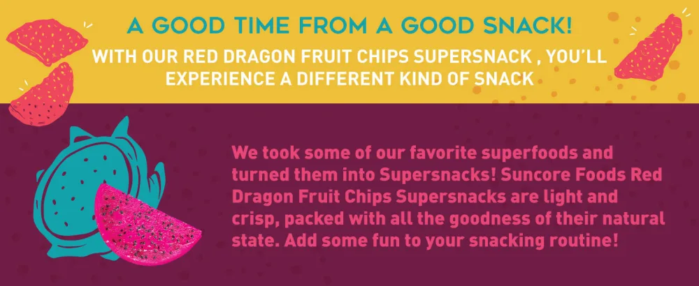 Suncore Foods Supersnack - Red Dragon Fruit Chips 1.76oz (1 Pack) - Gluten Free Non-GMO Preservative Free No Sugar Added Single Ingredient - Suncore Foods Red Dragon Fruit Chips Supersnack. A good time = A  good snack in its natural state
