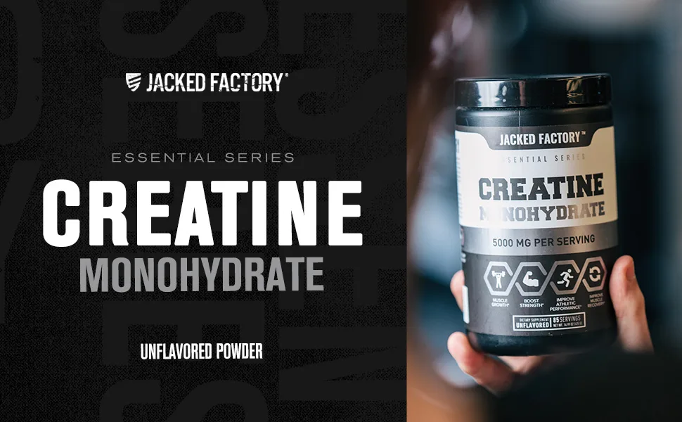 Creatine Monohydrate Powder 5g - Premium Creatine Supplement for Muscle Growth Increased Strength Enhanced Energy Output and Improved Athletic Performance - 85 Servings Unflavored - Creatine Header Image